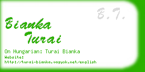 bianka turai business card